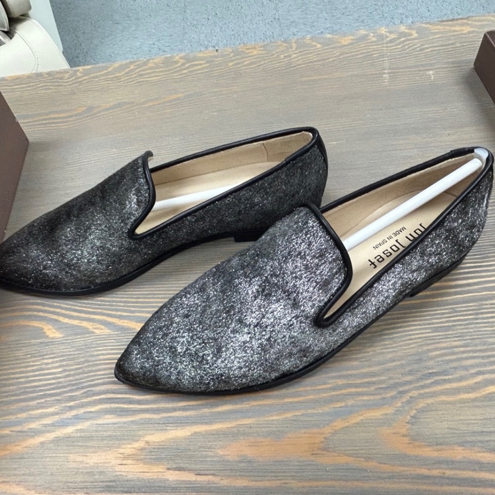 Jon Josef Betta Black Pewter Ponny Loafers